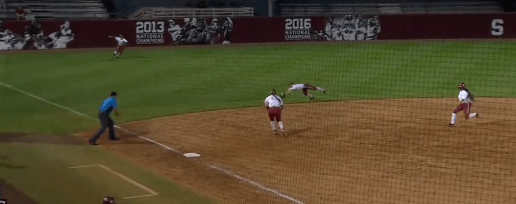 Oklahoma softball catch